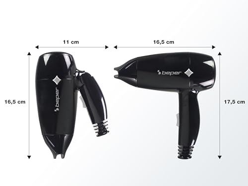 BEPER P301ASC100 Sèche-cheveux voyage 1200W léger pliable noir