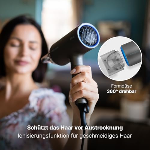 Sèche cheveux professionnel pliable 1600W avec diffuseur – Image 3