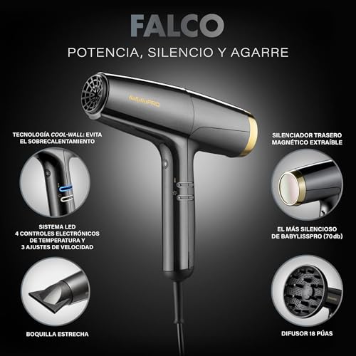 Babyliss Pro Falco Sèche-cheveux Haute Vitesse Noir Or