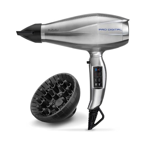 BaByliss sèche-cheveux professionnel Pro Digital 2200W ionique céramique argent BaByliss sèche-cheveux professionnel Pro Digital 2200W ionique céramique argent