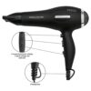 ProfiCare Séche Cheveux 2200W Ionisation Souffle Froid Moteur Ca Noir