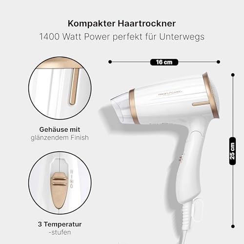 Sèche Cheveux Professionnel Compact Proficare PC-HT3009 Blanc