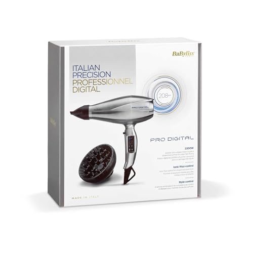 BaByliss sèche-cheveux professionnel Pro Digital 2200W ionique céramique argent