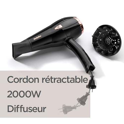 BaByliss Sèche-cheveux Cordkeeper 2000W Noir D373E