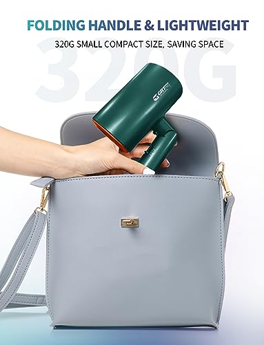 Sèche Cheveux Voyage Pliable Ionique 2200W Brillance Cheveux Lisses Vert