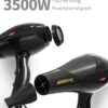 Sèche Cheveux Professionnel 3500W Ionique Céramique Diffuseur Noir