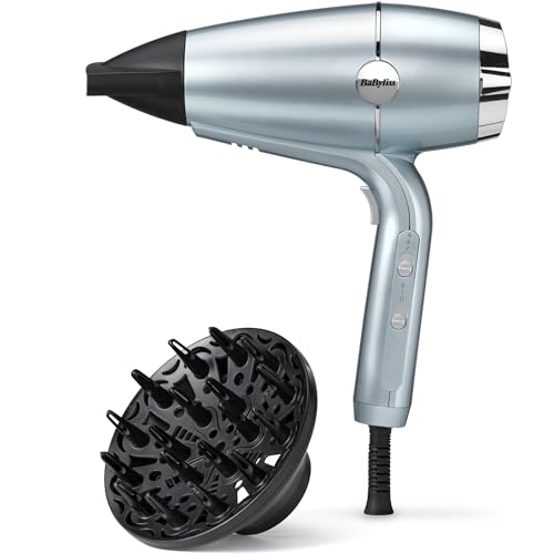 BaByliss Sèche-cheveux Hydro-Fusion Double Système Ionique Bleu-Gris BaByliss Sèche-cheveux Hydro-Fusion Double Système Ionique Bleu-Gris