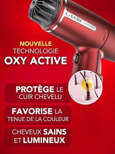 Sèche-cheveux professionnel Gama Iq Lite 1600W léger et Technologie Oxy