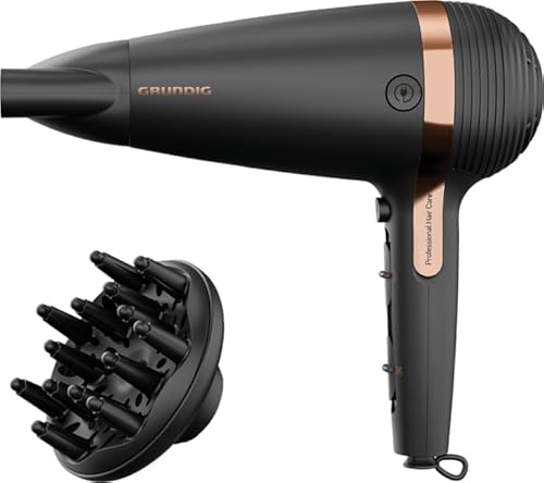 Grundig HD 7081 2100 W Noir Rose Doré, Compact, Facile à Utiliser