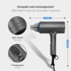 Sèche cheveux professionnel pliable 1600W avec diffuseur et 3 réglages bleu