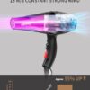 Sèche Cheveux Professionnel 2400W Ionique Diffuseur Noir