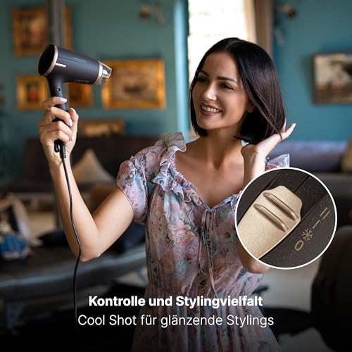 PROFI CARE Sèche Cheveux Professionnel Marron 1400W Pliable avec Diffuseur