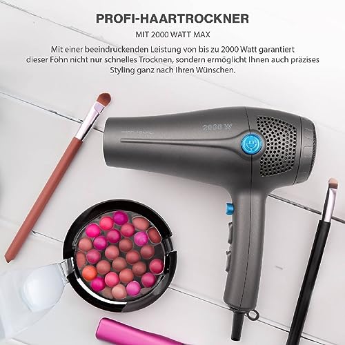 Sèche-cheveux professionnel 2000W avec câble rétractable 3niveaux vitesse