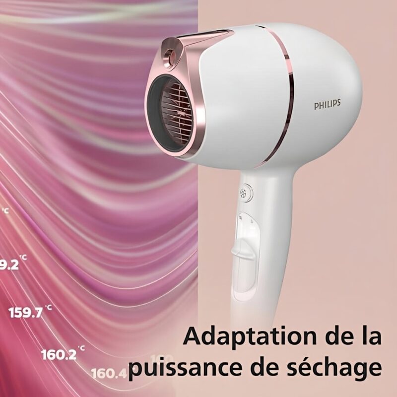 Philips Sèche-cheveux Prestige SenseIQ Capteur Ionique Diffuseur Bus
